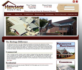 Heritage Roofing, Website Design